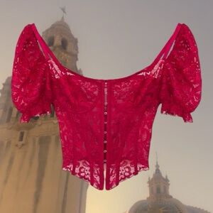 Sugar Thrillz Red Lace Corset Top